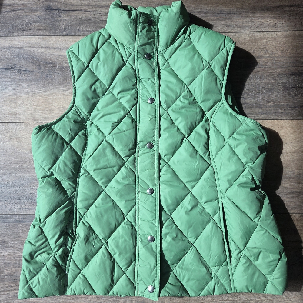 Lands' End Green Quilted Women's Vest Size Large